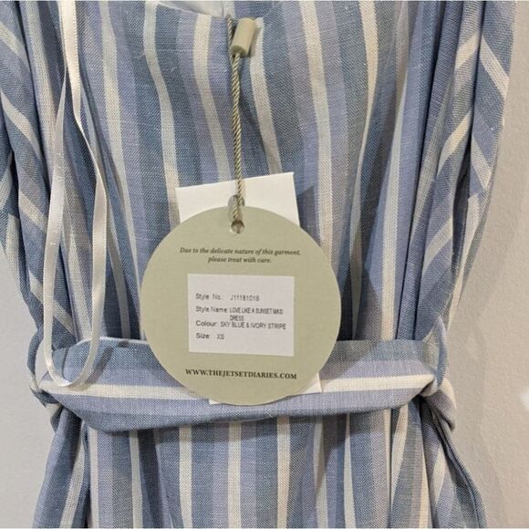 Nwt The Jetset Diaries | Love Like A Sunset Blue Striped Maxi Dress - Picture 6 of 14